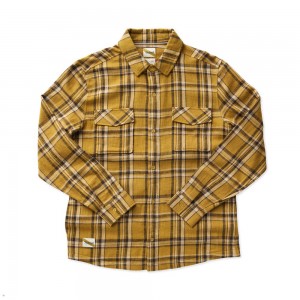 Amber Plaid Tracksmith New England Flannel Women's Shirts Singapore | VRUTI-2980