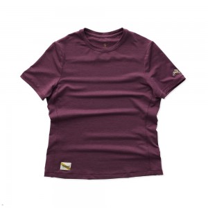 Aubergine Tracksmith Session Women's Tee Singapore | HWDTJ-0853