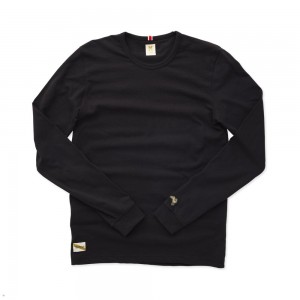 Black Tracksmith Grayboy Long Sleeve Men's Shirts Singapore | OXMUS-3945