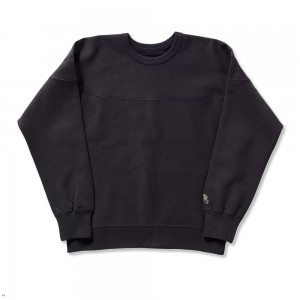 Black Tracksmith Trackhouse Crew Women's Sweatshirt Singapore | SVLHT-7862