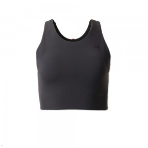 Black Tracksmith Turnover Crop Women's Tops Singapore | ZJUIP-1783