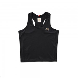 Black Tracksmith Twilight Crop Women's Tank Singapore | KFDVX-1659