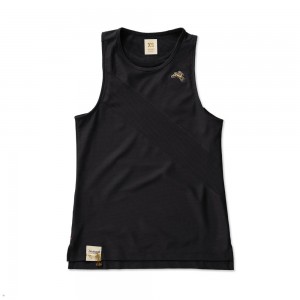 Black Tracksmith Van Cortlandt Women's Singlet Singapore | BXKTA-2859