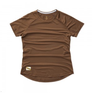 Brown Tracksmith Twilight Women's Tee Singapore | XPKFI-3217