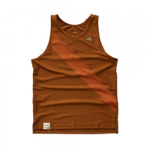 Caramel/Brick Red Tracksmith Van Cortlandt Men's Singlet Singapore | PFOEG-9340