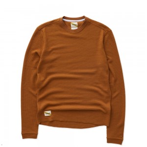 Caramel Tracksmith Fells Waffle Men's Base Layer Singapore | MAZOQ-4703