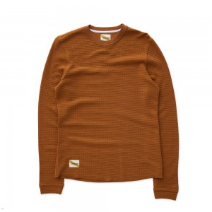 Caramel Tracksmith Fells Waffle Women's Base Layer Singapore | WVNSD-6498