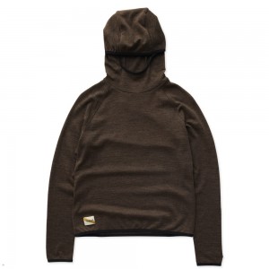 Coffee Heather Tracksmith Downeaster Women's Hoodie Singapore | QGKPD-4617