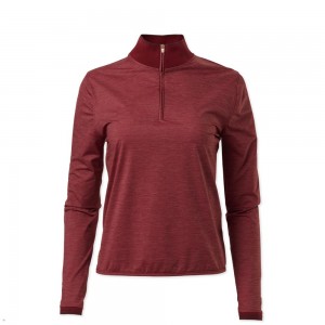 Crimson Tracksmith Session Quarter Zip Women's Mid Layer Singapore | GFIVQ-4516