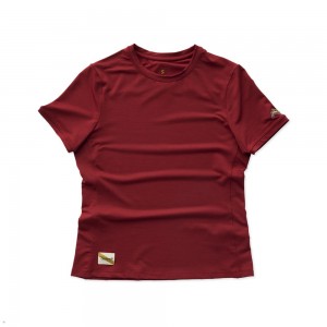 Crimson Tracksmith Session Women's Tee Singapore | XQAZK-2738