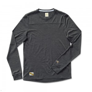 Dark Gray Heather Tracksmith Harrier Long Sleeve Men's Shirts Singapore | ZNDGX-7829