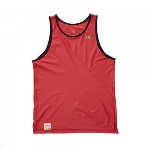 Dark Rose/Dark Rose/Black Tracksmith Van Cortlandt Men's Singlet Singapore | GDLHR-7184