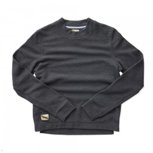 Ebony Tracksmith Rapid Transit Crew Women's Sweatshirt Singapore | TIKGU-5037