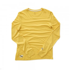 Goldenrod Tracksmith Harrier Long Sleeve Women's Shirts Singapore | QNPLZ-9013