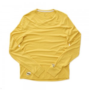 Goldenrod Tracksmith Harrier Long Sleeve Men's Shirts Singapore | TRELQ-7046