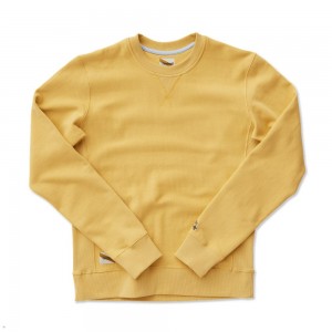 Honey Tracksmith Trackhouse Crew Men's Sweatshirt Singapore | GBZEW-9641