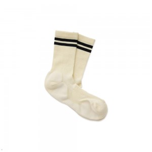 Ivory/Black Tracksmith Merino Tube Sock Singapore | NMPZG-6581