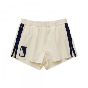 Ivory/Navy Tracksmith Run Cannonball Run Women's Shorts Singapore | JXOFN-8172