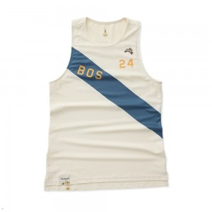 Ivory/Sea Tracksmith Boston Women's Singlet Singapore | QYIVK-4058