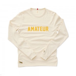 Ivory/Yellow Tracksmith Grayboy Long Sleeve Amateur Women's Shirts Singapore | NDHFZ-4698