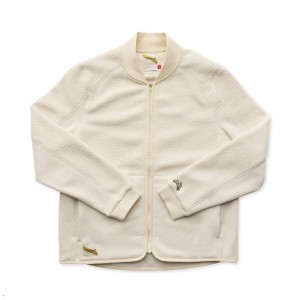 Ivory Tracksmith Fens Fleece Women's Jacket Singapore | QPNAI-5167