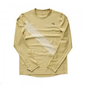 Khaki/Putty Tracksmith Van Cortlandt Long Sleeve Men's Shirts Singapore | INWJS-1234