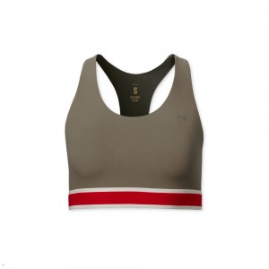 Khaki Tracksmith Run Women's Bra Singapore | IZXAF-8653