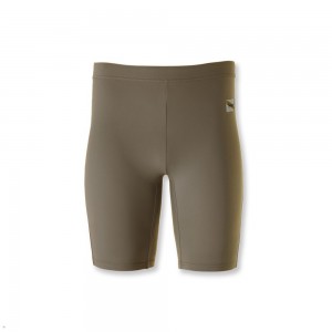 Khaki Tracksmith Turnover Half Men's Tights Singapore | FSMAX-5017