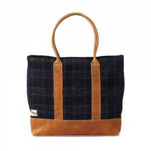 Navy/Forest Plaid Tracksmith Tote Bags Singapore | JFSCR-4903