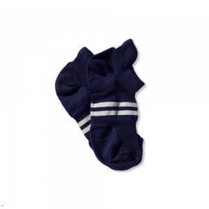 Navy/Ivory Tracksmith Merino No Show Sock Singapore | OETWJ-0479