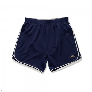 Navy/Ivory Tracksmith Twilight Men's Shorts Singapore | QLXEN-8203