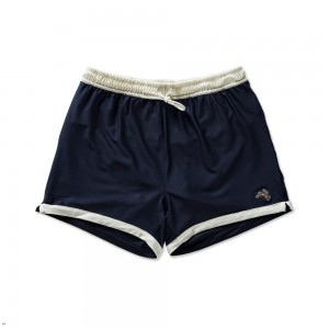 Navy/Ivory Tracksmith Van Cortlandt Grand Men's Shorts Singapore | QTVIP-4128