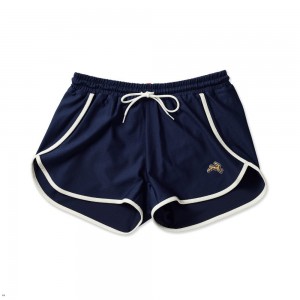 Navy/Ivory Tracksmith Van Cortlandt Women's Shorts Singapore | ZATND-8467