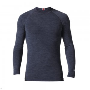 Navy Tracksmith Brighton Men's Base Layer Singapore | BFMNQ-0953