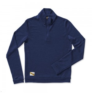 Navy Tracksmith Downeaster Women's Mid Layer Singapore | WUOEK-0675