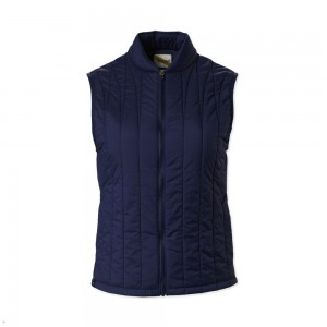 Navy Tracksmith Harbor Women's Vest Singapore | MHELU-7163