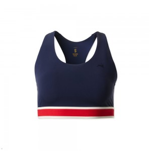 Navy Tracksmith Run Women's Bra Singapore | NQFLB-6028