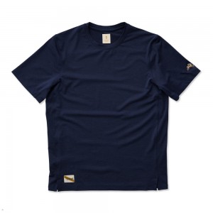 Navy Tracksmith Session Men's Tee Singapore | BGYNT-2758