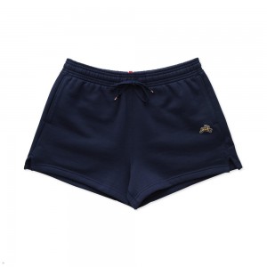 Navy Tracksmith Trackhouse Women's Shorts Singapore | ESMVR-9238