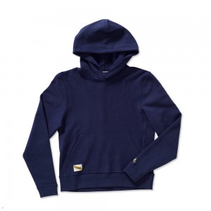 Navy Tracksmith Trackhouse Women's Sweatshirt Singapore | VZYLI-1062