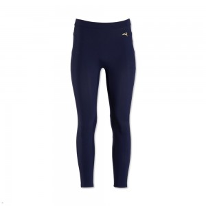 Navy Tracksmith Turnover Crop Women's Tights Singapore | MEOVA-8791