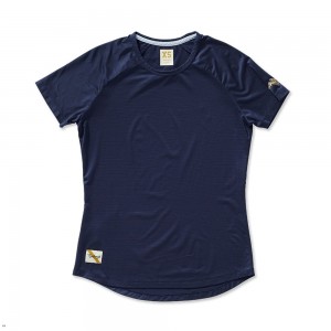 Navy Tracksmith Twilight Women's Tee Singapore | BAGTK-3981