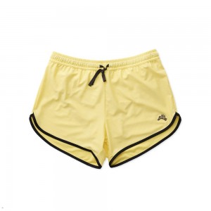 Pale Yellow/Black Tracksmith Van Cortlandt Men's Shorts Singapore | SQUIP-9013