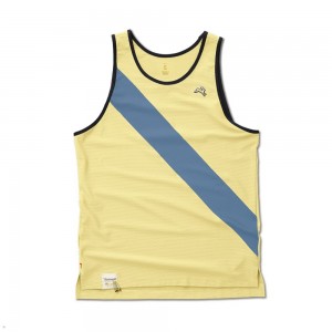 Pale Yellow/Slate/Black Tracksmith Van Cortlandt Men's Singlet Singapore | SNOXG-6857