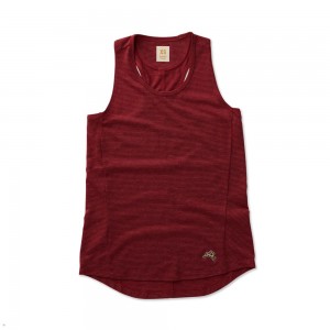 Pomegranate Stripe Tracksmith Horizon Women's Tank Singapore | YXAPI-3219