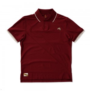 Pomegranate Tracksmith Van Cortlandt Polo Men's Shirts Singapore | FIVUP-5627