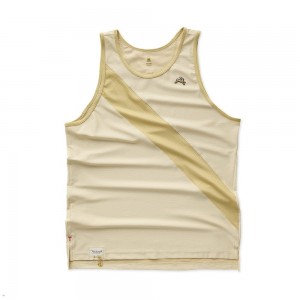 Putty/Khaki/Khaki Tracksmith Van Cortlandt Men's Singlet Singapore | PZMWJ-7054