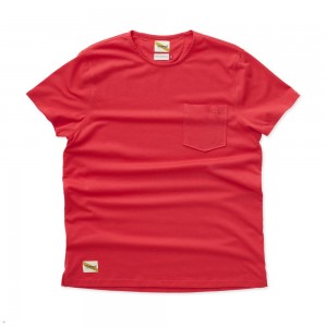 Red Tracksmith Run Cannonball Run Men's Tee Singapore | POZID-5723