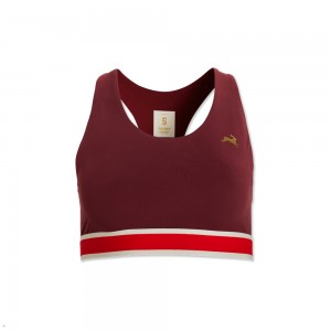 Red Tracksmith Run Women's Bra Singapore | ZXNEY-7056