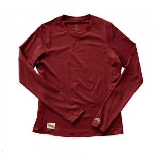 Red Tracksmith Session Long Sleeve Women's Shirts Singapore | BGLWT-0543